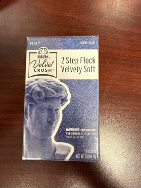 Folkart Velvet Crush 2 Step Flock Paint Blue 1 Fl Oz Craft Supplies